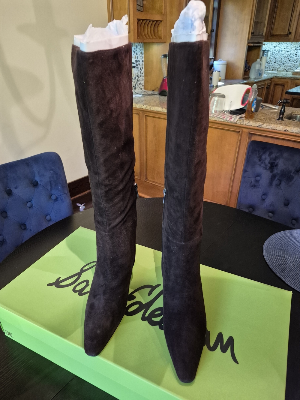 Sam Edelman Dark Brown Over-The-Knee Suede Boots